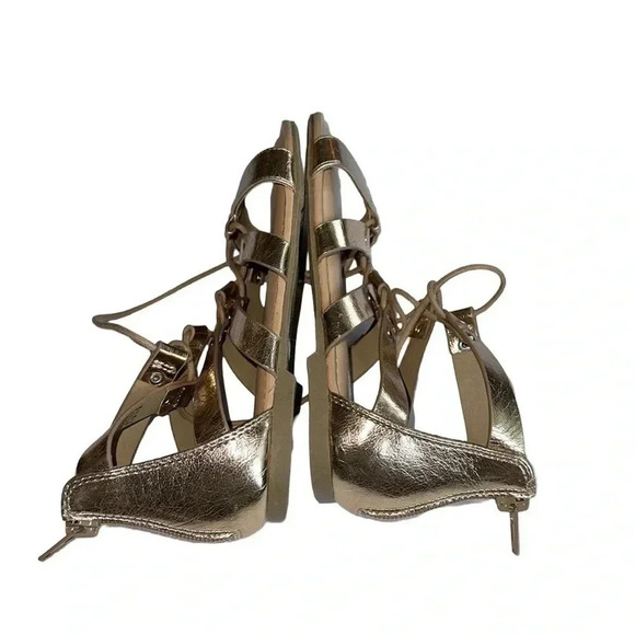 DV Dolce Vita Golden Rose Curse Gladiator Flat Sandal Size 1 - Picture 6 of 7